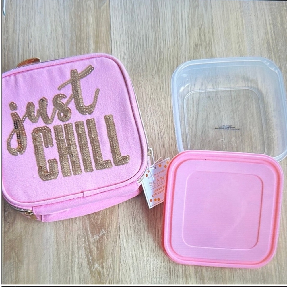 💜3/$25 NWT Just CHILL Pink Combo Lunch Set